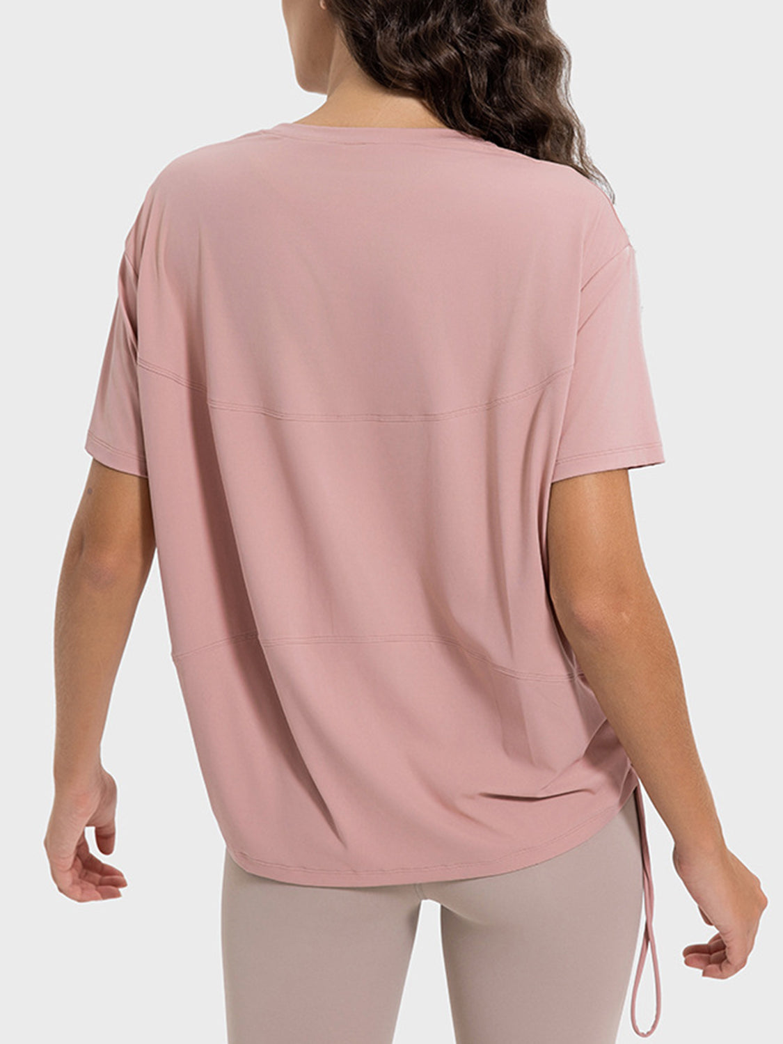 Camiseta deportiva de manga corta con cuello redondo y cordón ajustable Millennia