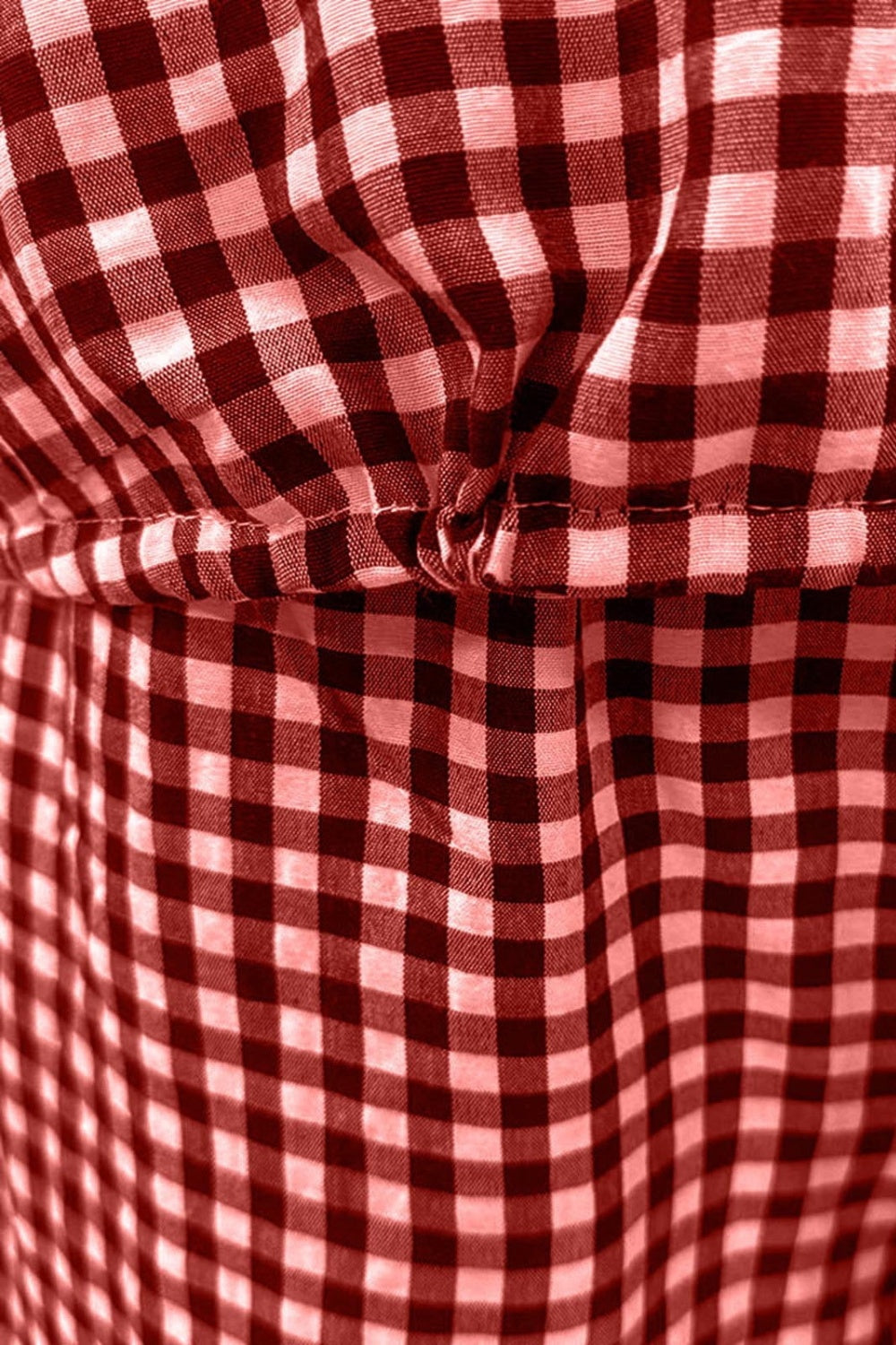 Conjunto de pantalón y blusa de media manga con cuello redondo y cuadros escoceses de talla grande