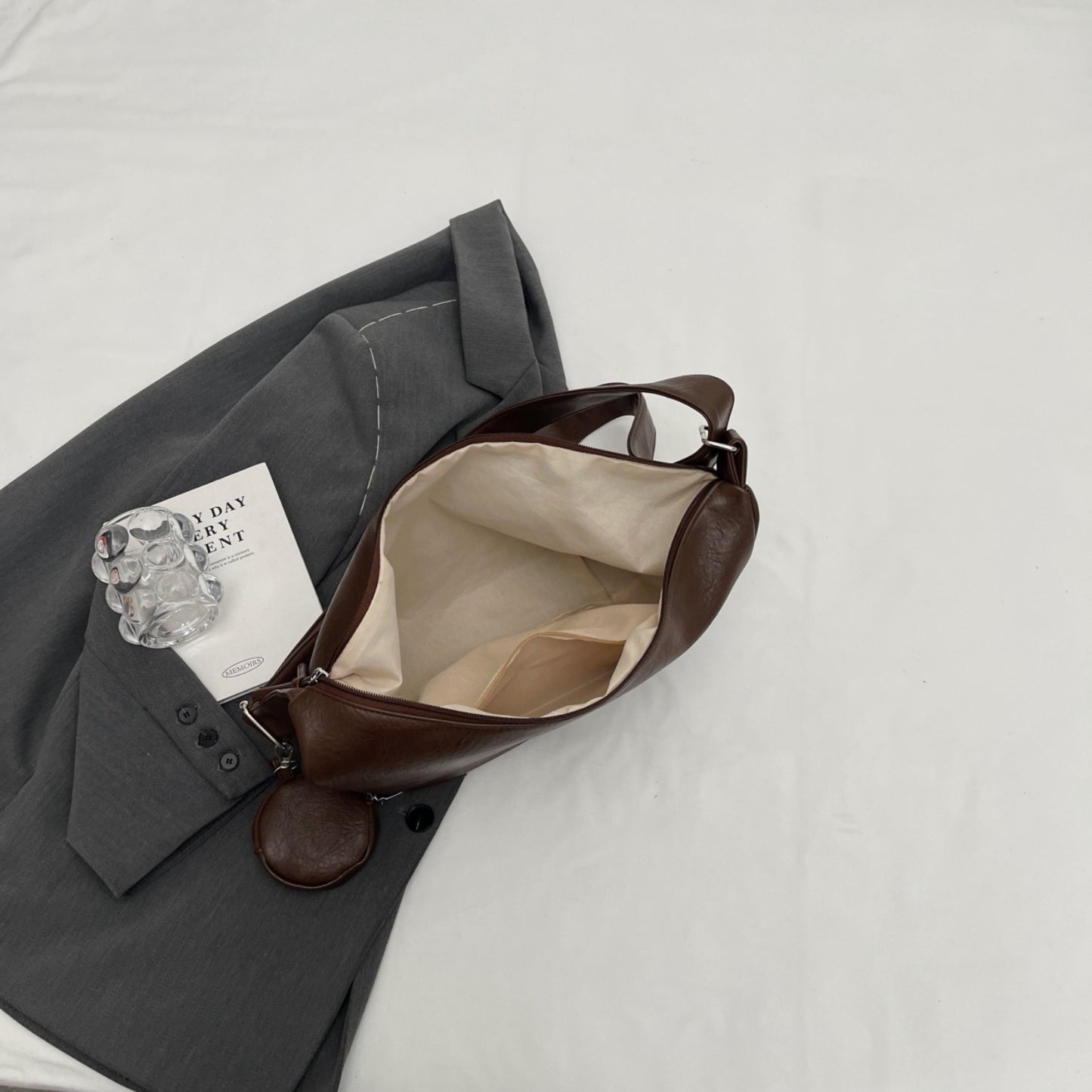 Bolso bandolera de piel sintética con monedero pequeño