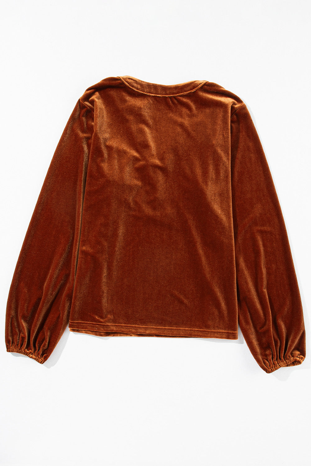 Blusa de terciopelo de manga larga con muescas