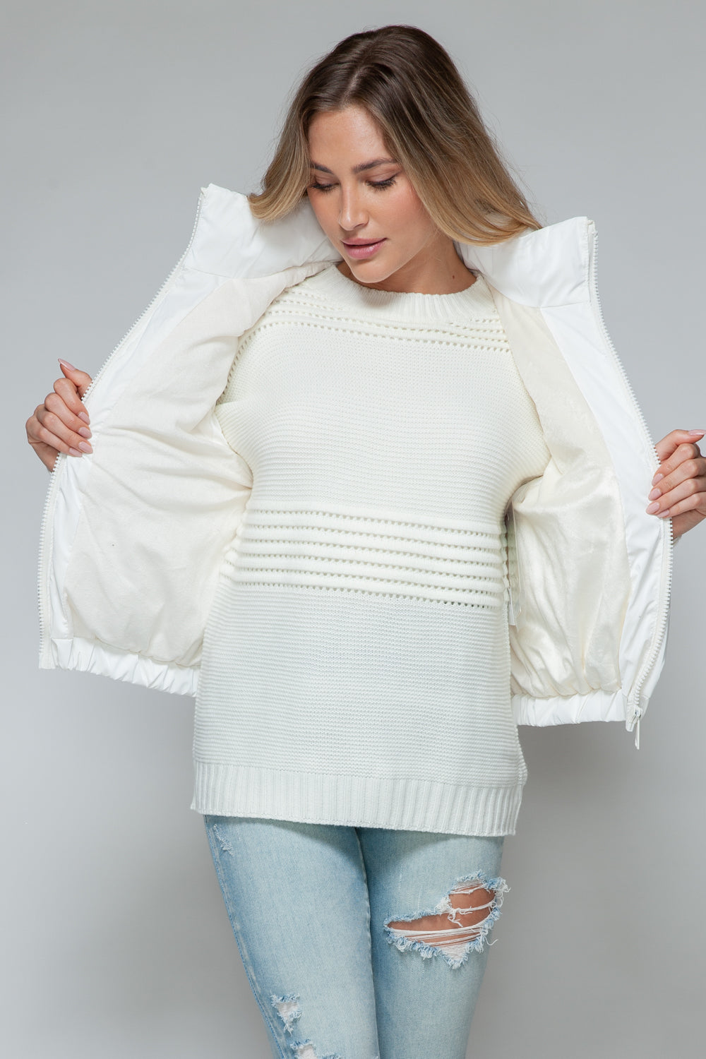 Chaleco acolchado con forro de piel fina Snobbish