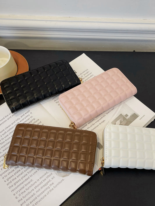 Cartera de piel sintética de color liso