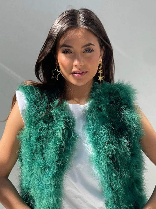 Pendientes colgantes de luna y estrella bañados en oro de 18 quilates