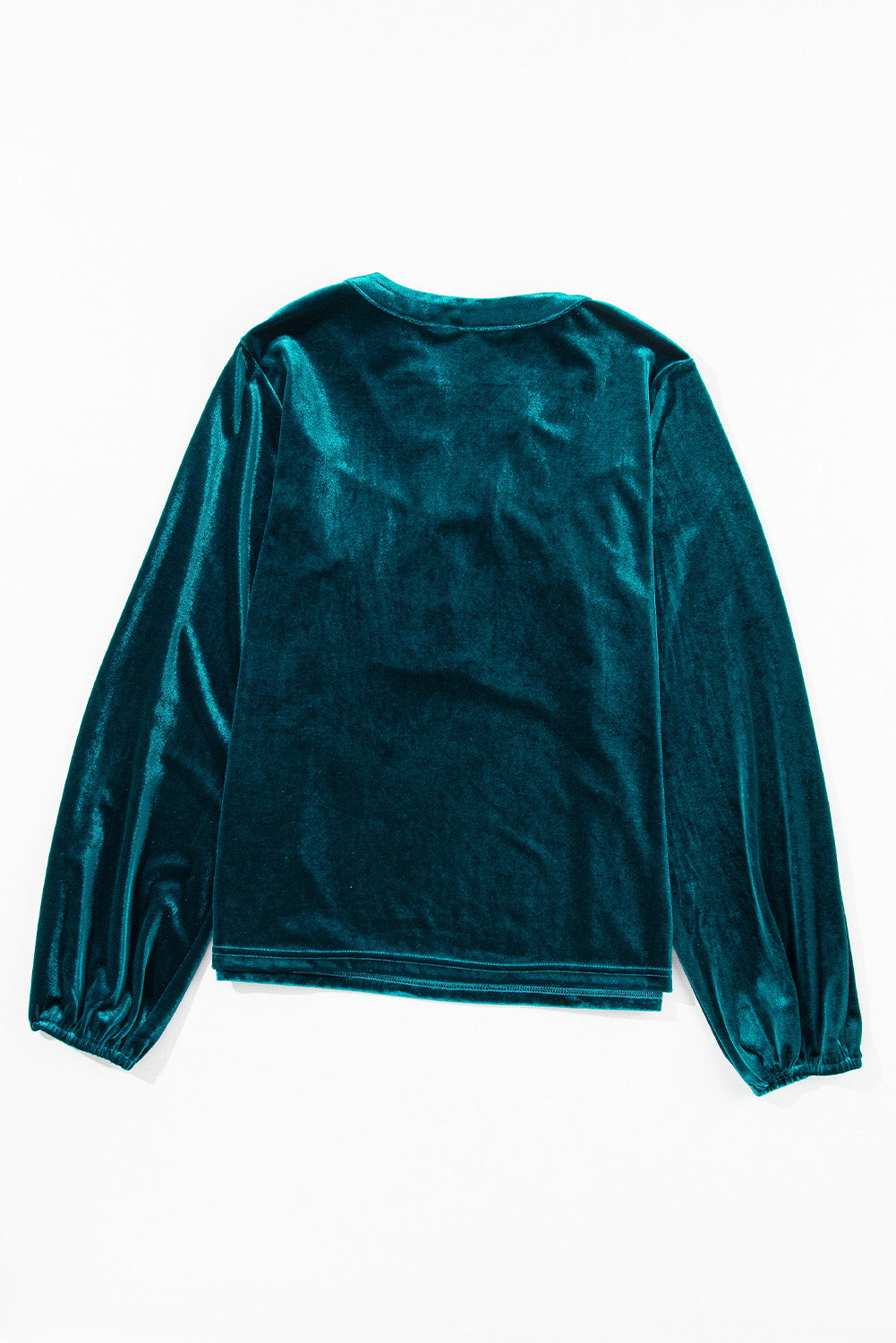 Blusa de terciopelo de manga larga con muescas