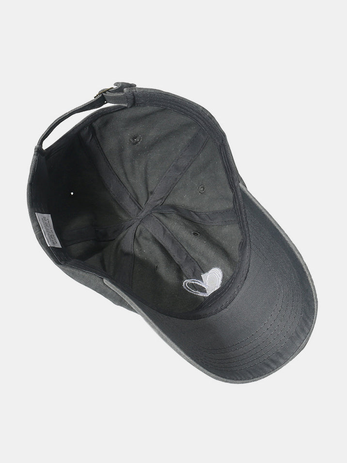 Gorra de béisbol de algodón lavado con corazón bordado
