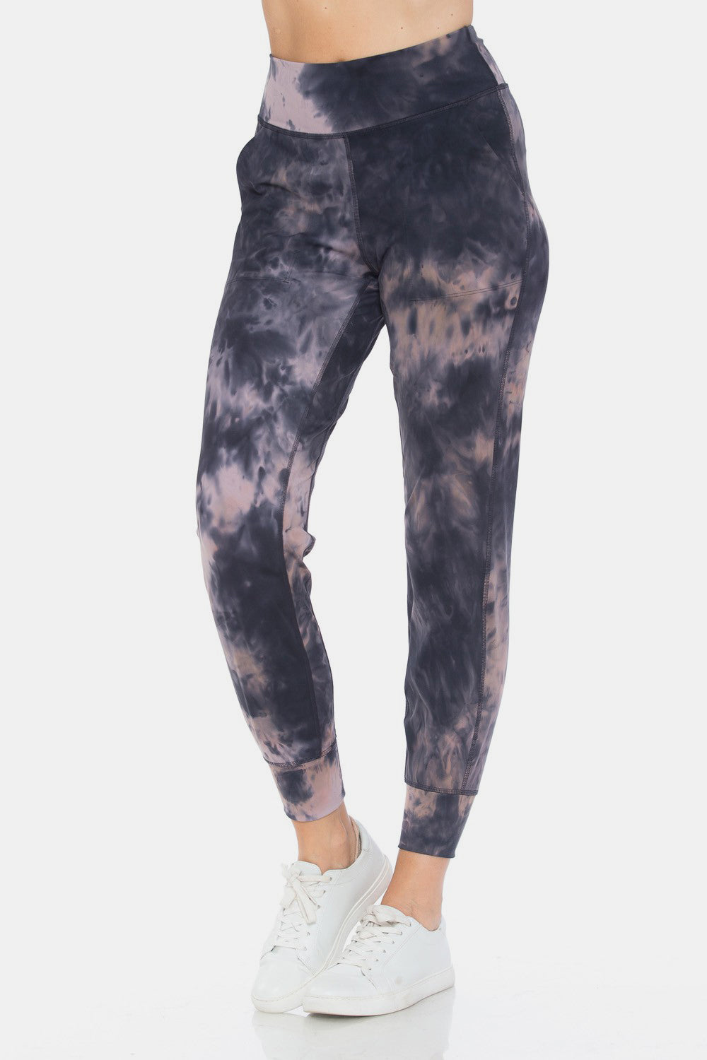 Leggings Depot Leggings recortados de cintura alta con efecto tie-dye