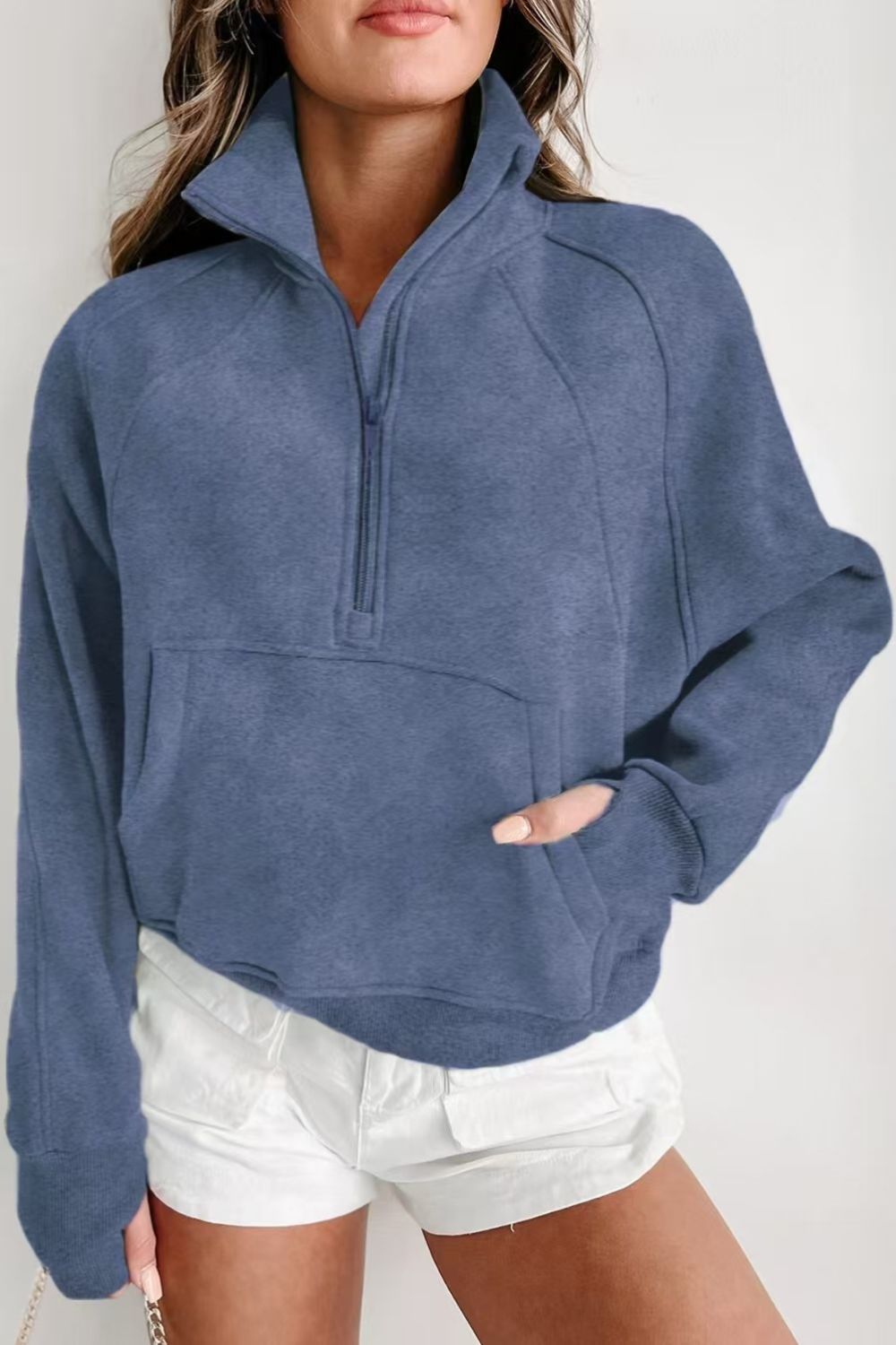 Sudadera de manga larga con media cremallera