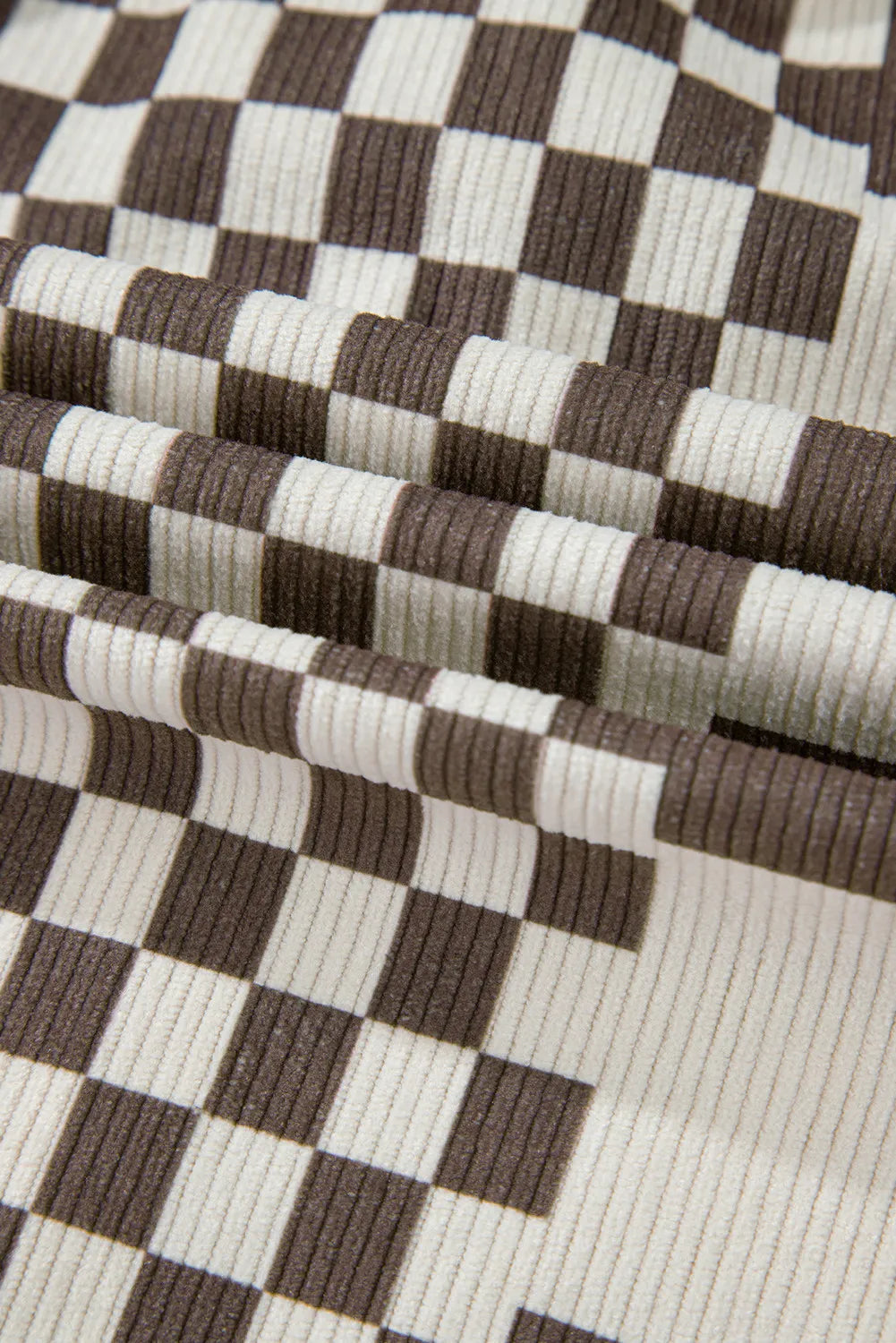 Chaqueta de manga larga con botones y cuadros de talla grande