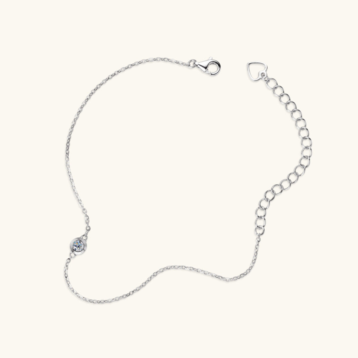 Pulsera de plata de ley 925 con incrustaciones de moissanita