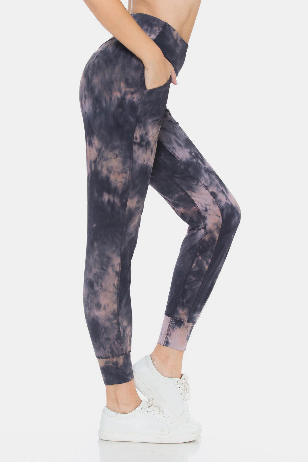 Leggings Depot Leggings recortados de cintura alta con efecto tie-dye