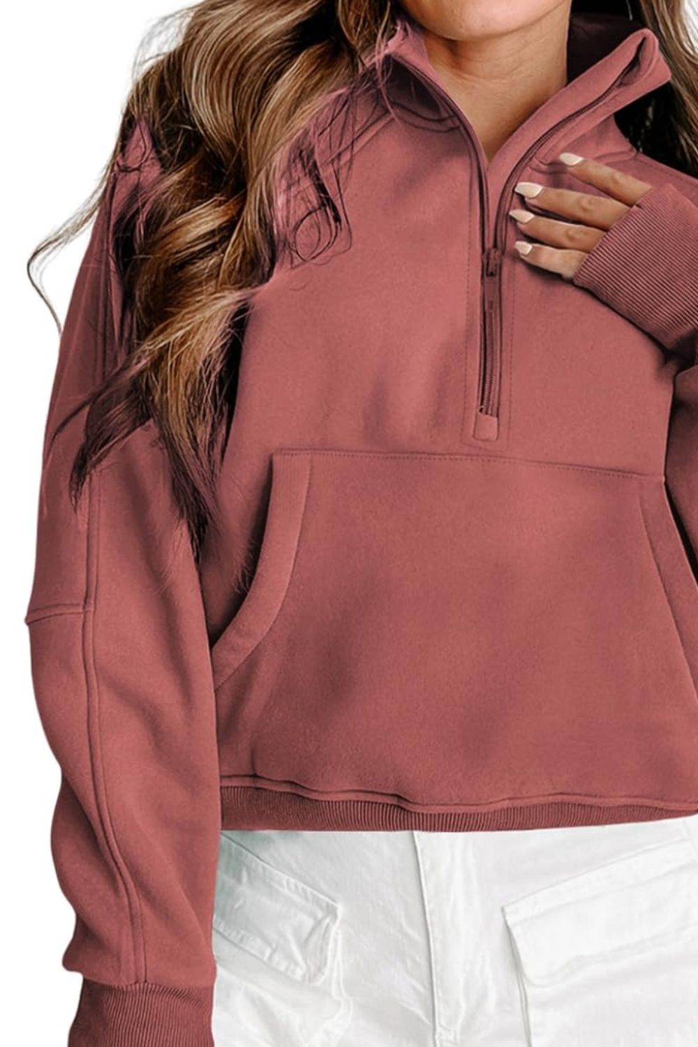 Sudadera de manga larga con media cremallera