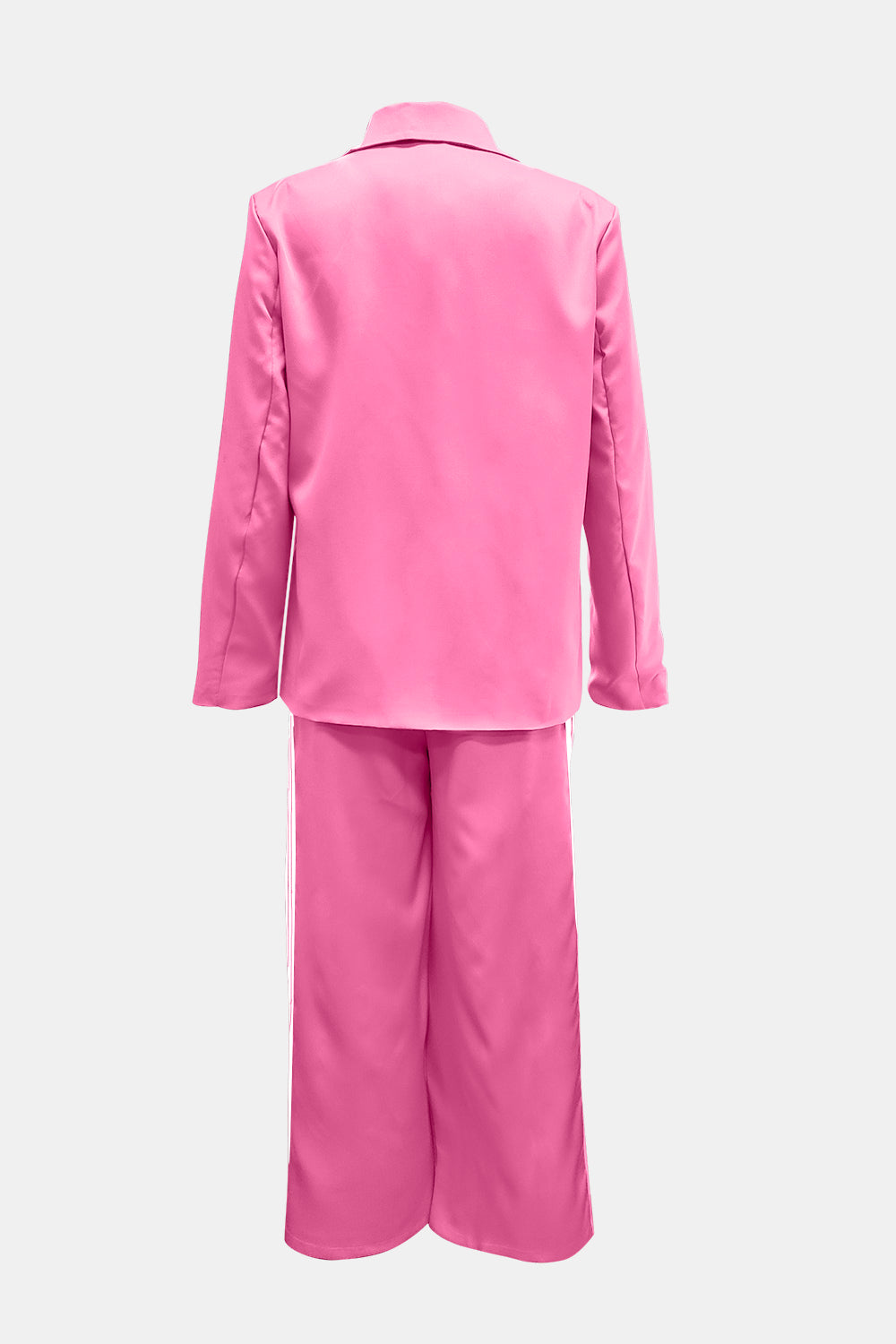 Conjunto de pantalón y blazer de manga larga con rayas laterales