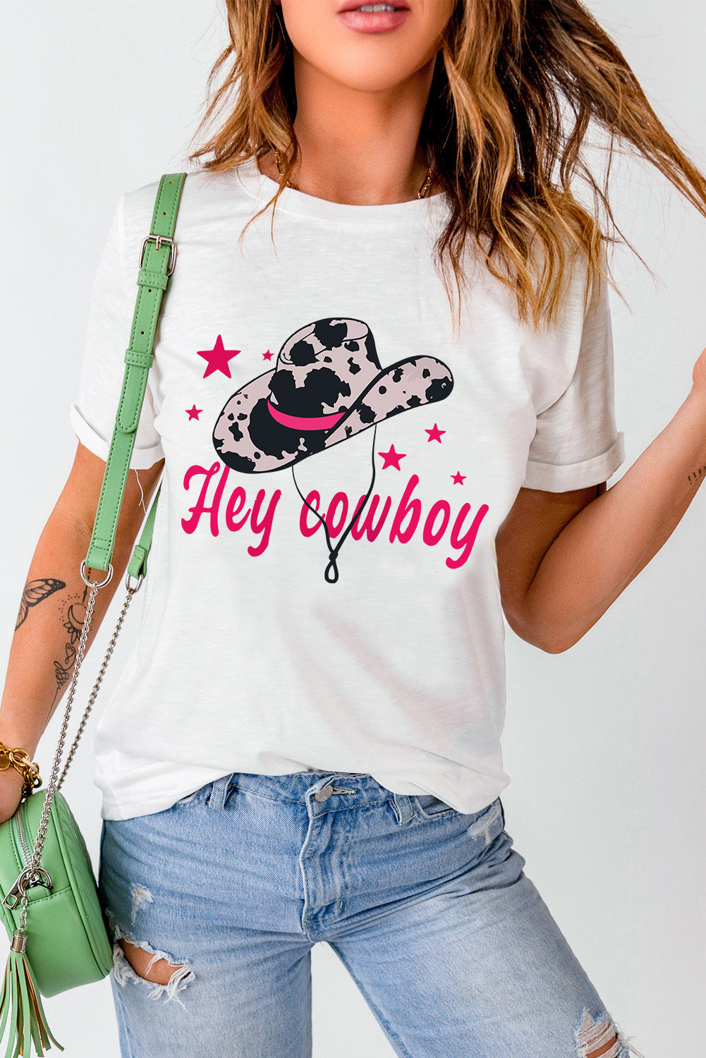 Camiseta gráfica de manga corta y cuello redondo