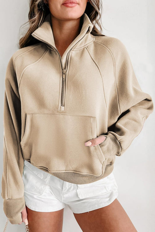 Sudadera de manga larga con media cremallera