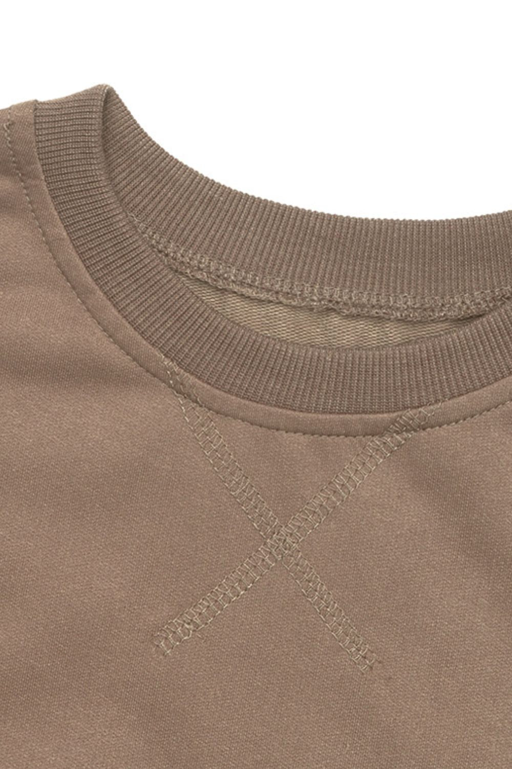 Conjunto de pantalón y top de manga larga con cuello redondo Perfee