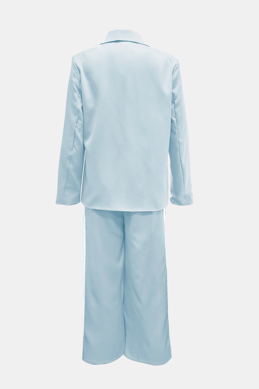 Conjunto de pantalón y blazer de manga larga con rayas laterales