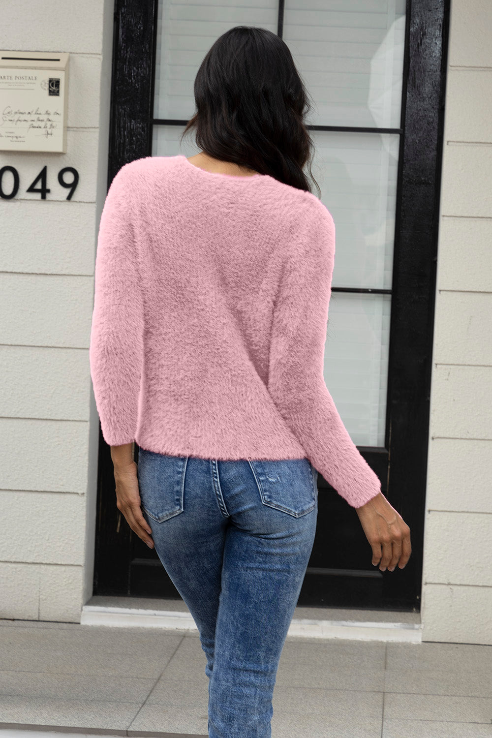 Conjunto de camisola corta y cárdigan abierto por delante