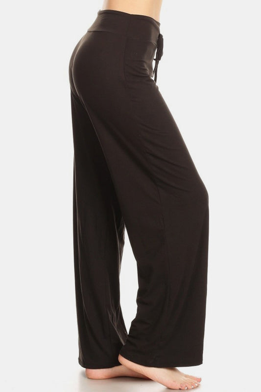Pantalones anchos con cintura alta y cordón de Leggings Depot