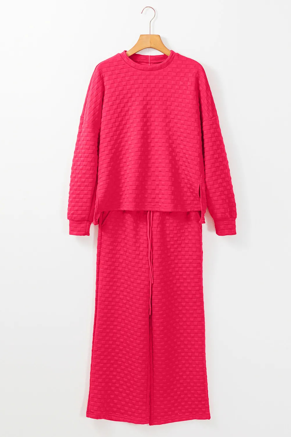 Conjunto de top y pantalón de cuello redondo alto y bajo