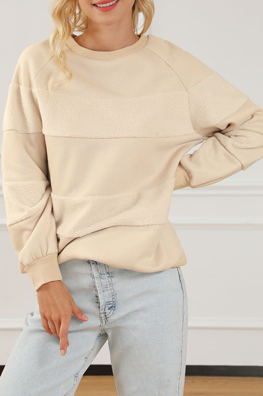 Sudadera con cuello redondo y mangas raglán