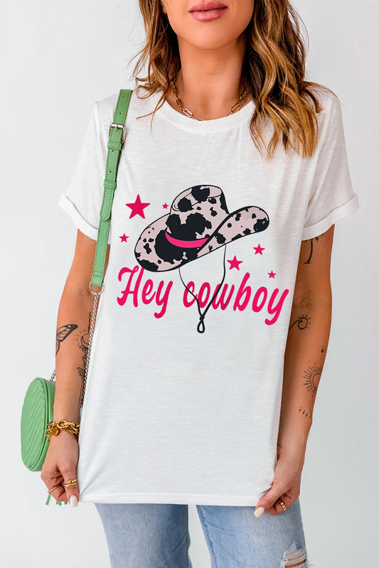 Camiseta gráfica de manga corta y cuello redondo