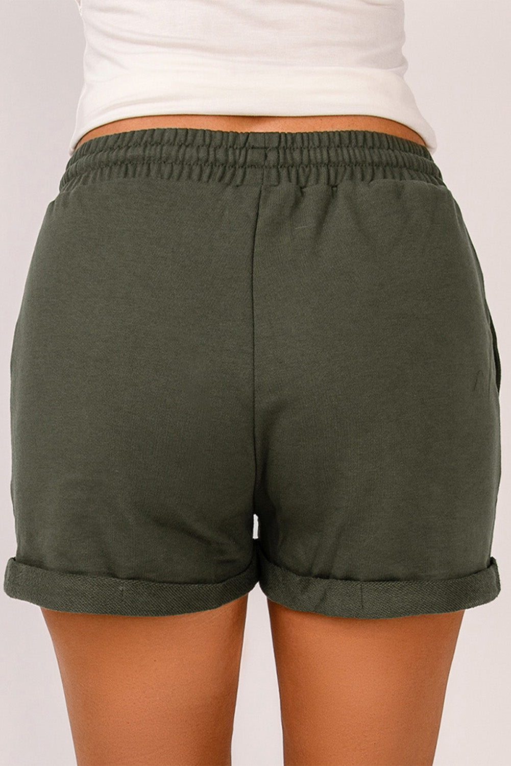 Pantalones cortos con puños y cordón en la cintura