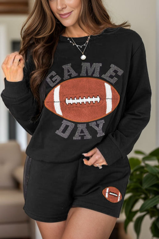 Conjunto de camiseta y pantalones cortos de manga larga con cuello redondo de fútbol GAME DAY