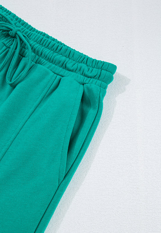 Conjunto de pantalón con cordón y camiseta de manga larga con cuello redondo de talla grande