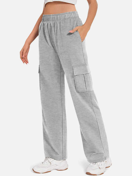 Pantalones de cintura alta con bolsillos