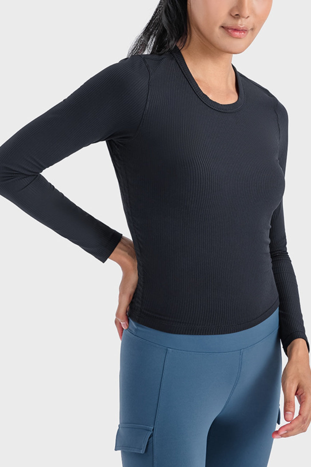 Camiseta deportiva de manga larga y cuello redondo Millnia